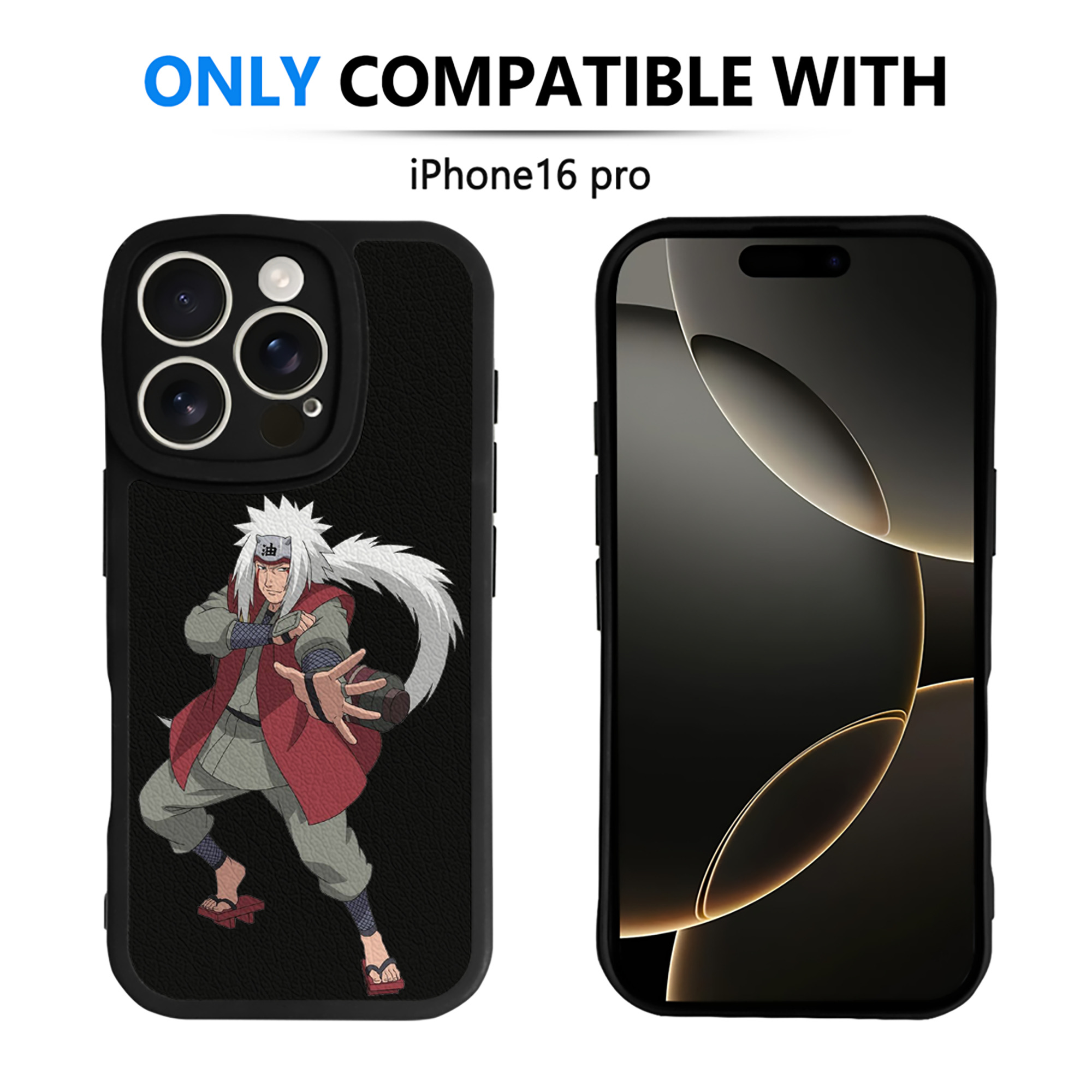 （画像用） NARUTO -ナルト- 自来也（じらいや） Jiraiya 【iPhone 16シリーズ対応】シリコンスマホケース（レザー調） 材質：シリコン